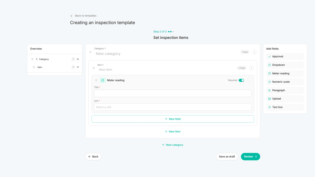 Screenshot of digital Property Inspections within Proprli technical management platform