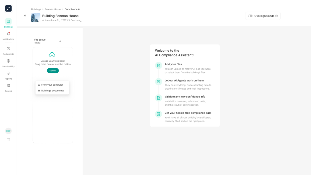 Screenshot building compliance on AI